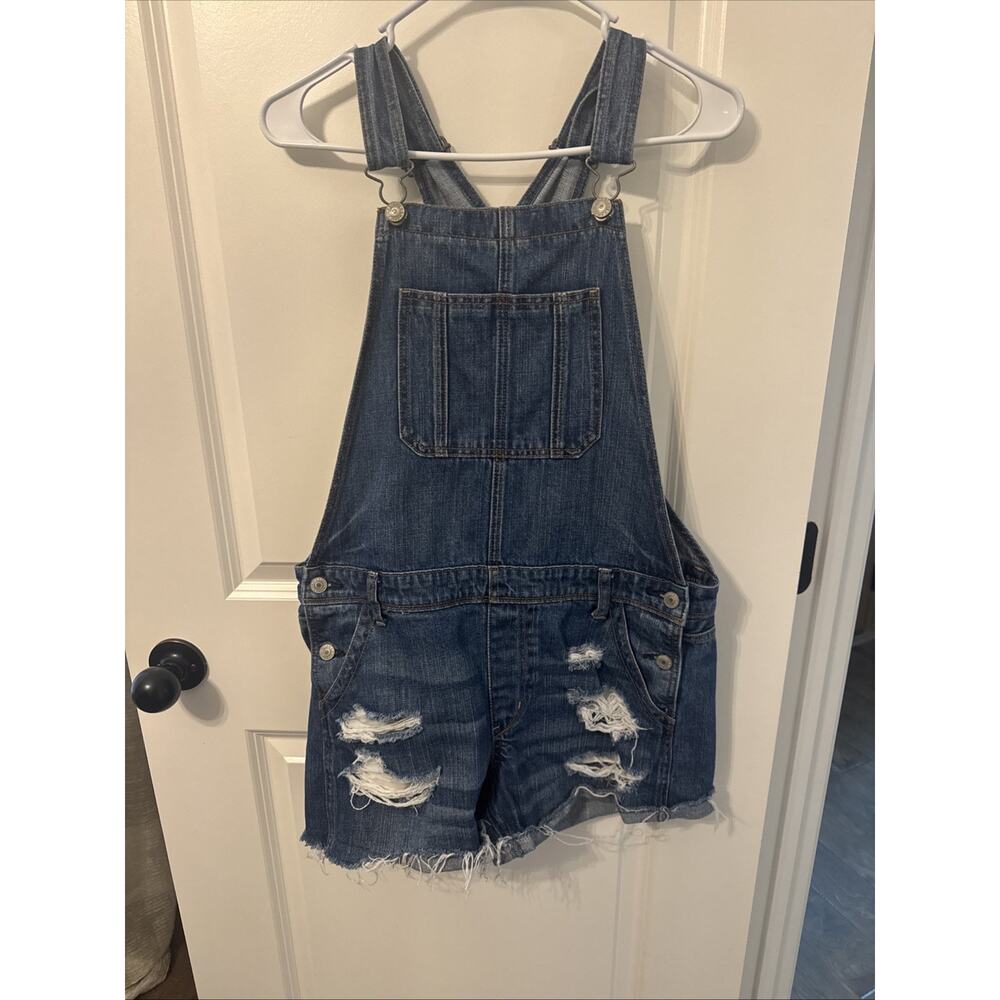 Women’s American Eagle Overalls Distressed TomGirl Shortall Size M